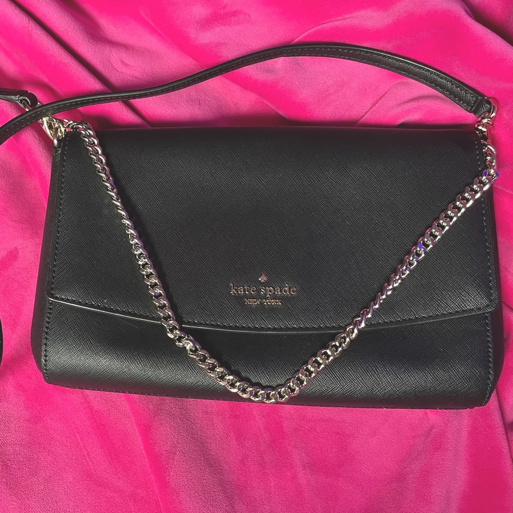 Kate spade black crossbody with chain